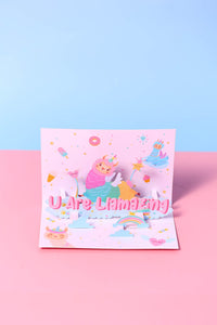 U Are Llamazing Girls 3D Pop Up Card
