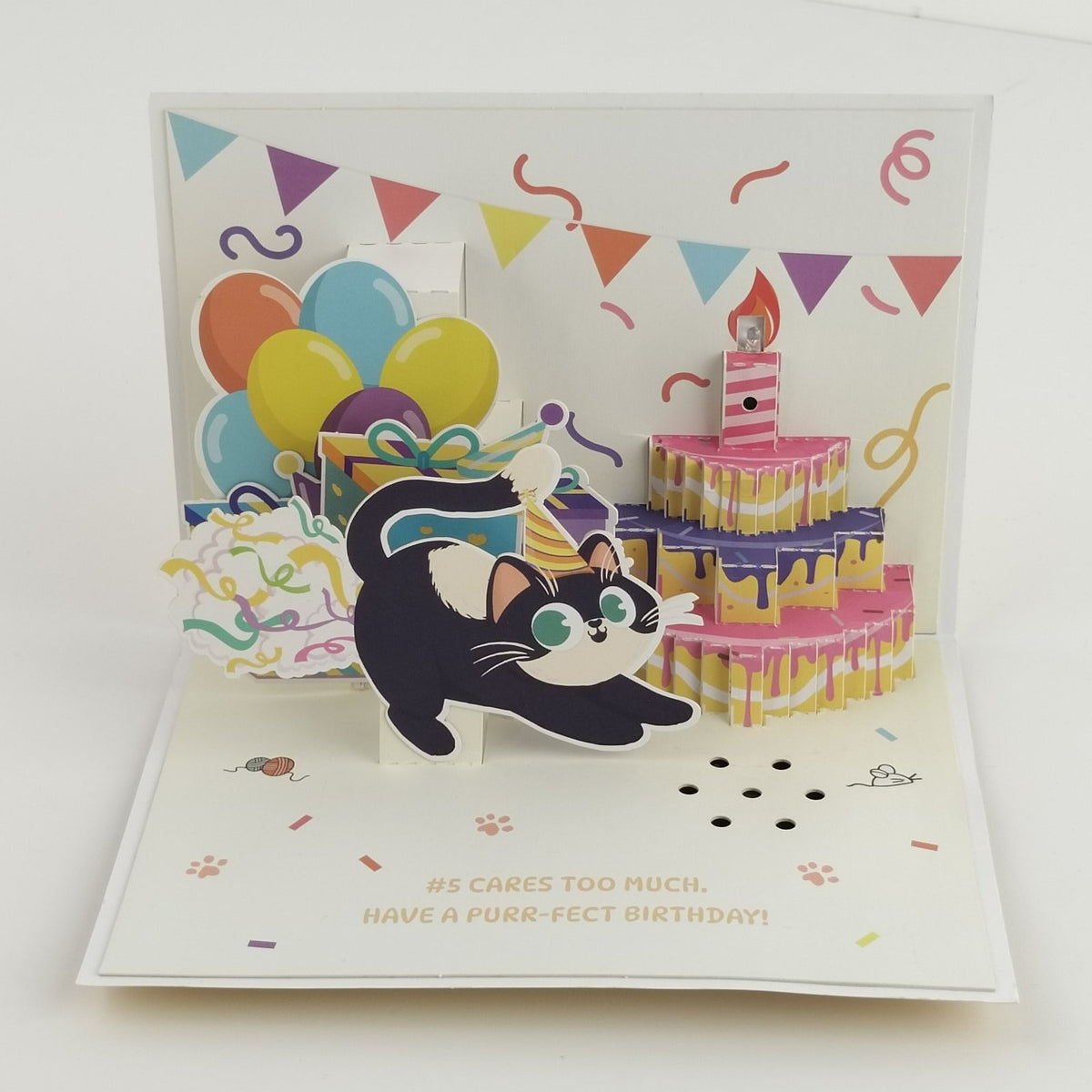 LED Lights & Music Cat Butt Birthday 3D Pop Up Card