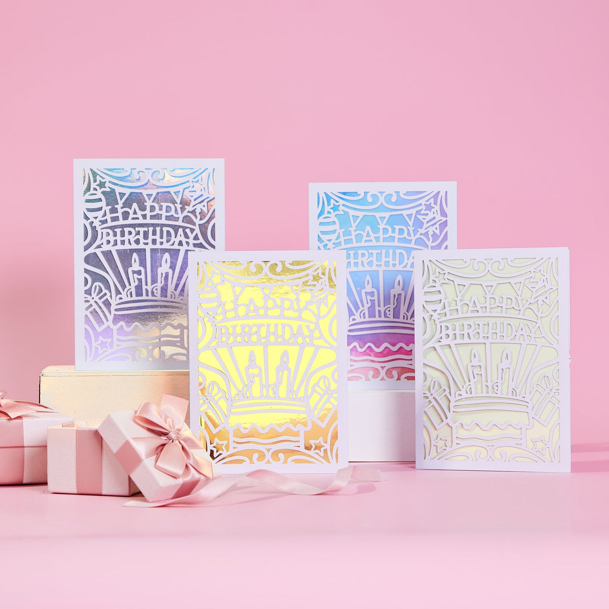 Hollow-Out Birthday Greeting Card Colorful