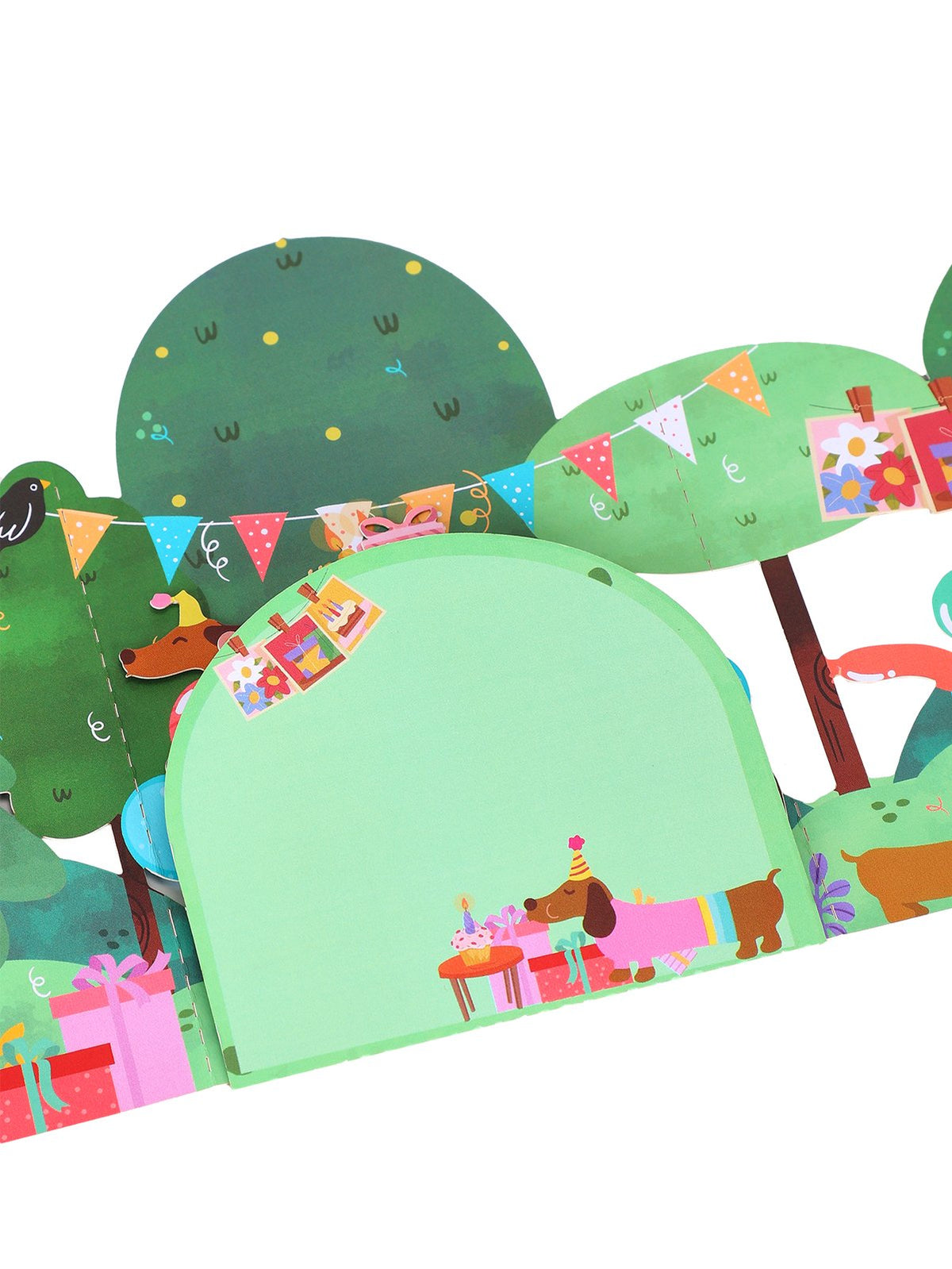 Forest Puppy Balloon Birthday Greeting Card