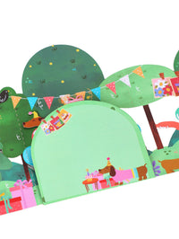Forest Puppy Balloon Birthday Greeting Card