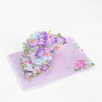Purple Flower Bouquet Flip Pop Up Card