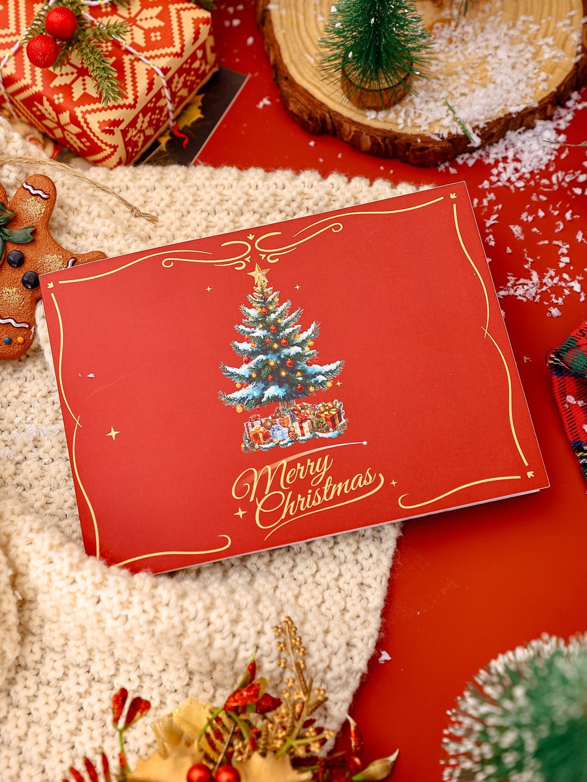 Vintage Christmas Tree Greeting Card