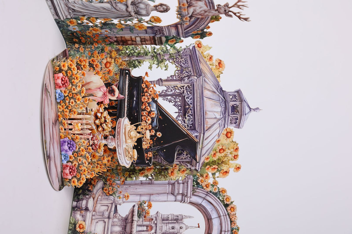 Yellow Daisy Double Door Garden 3D Pop Up Card