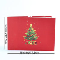Red Tone Christmas Tree Pop Up Card