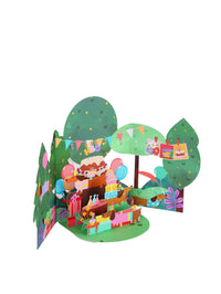 Forest Puppy Balloon Birthday Greeting Card