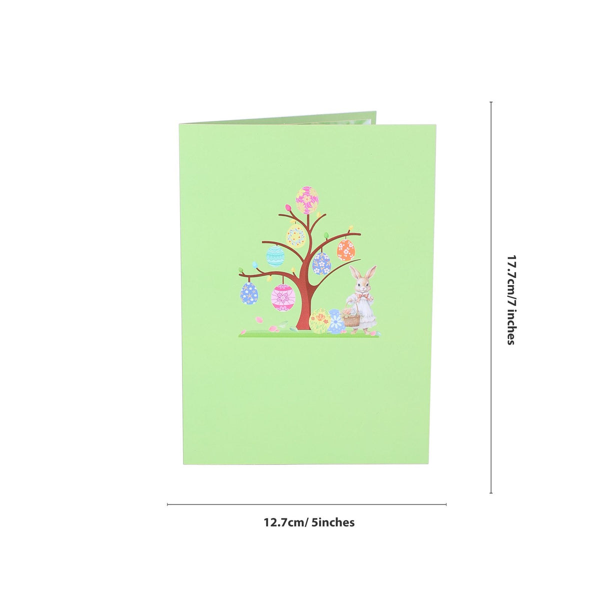 Easter Bunny Floral Wreath Greeting Card