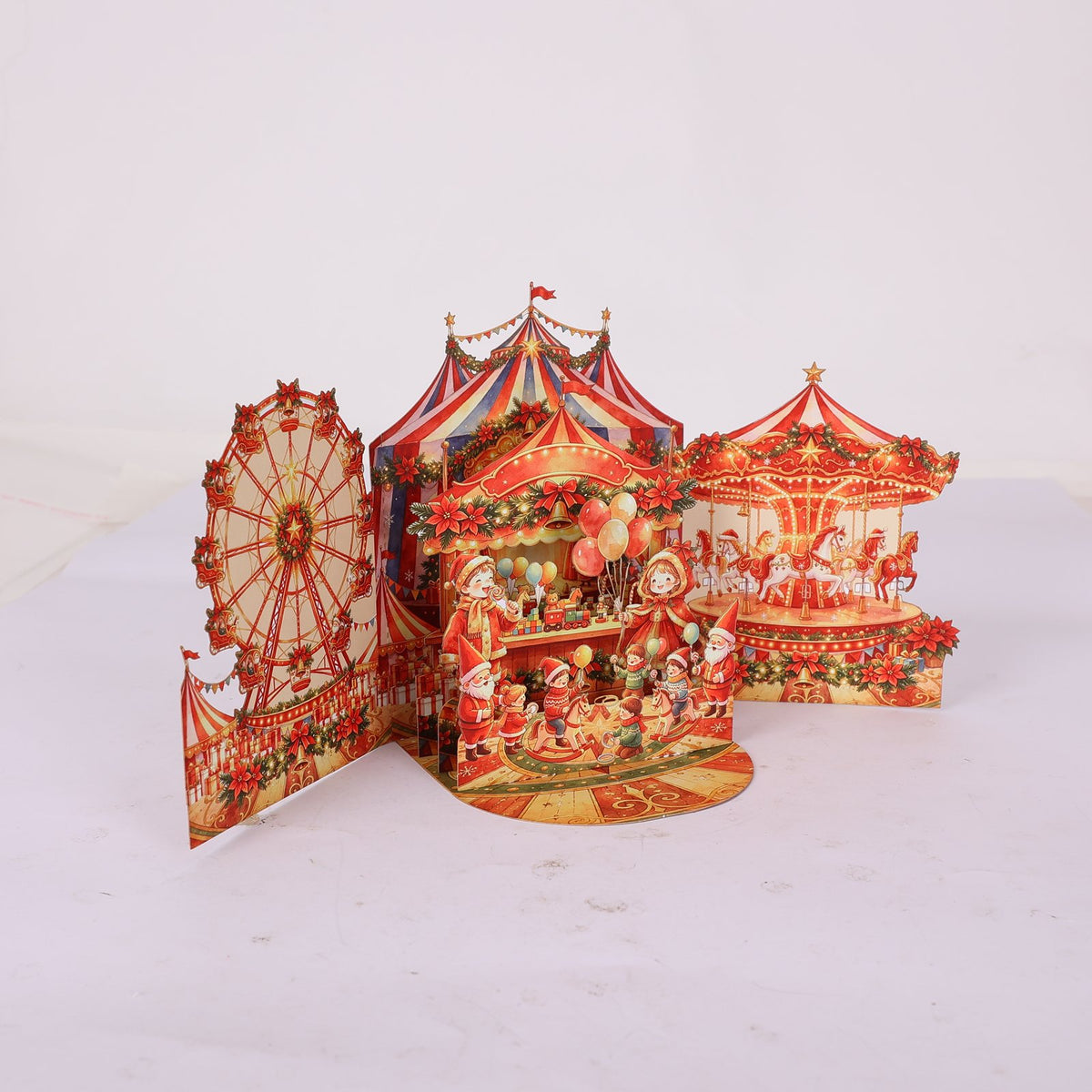 Circus Christmas Double Door Pop Up Card