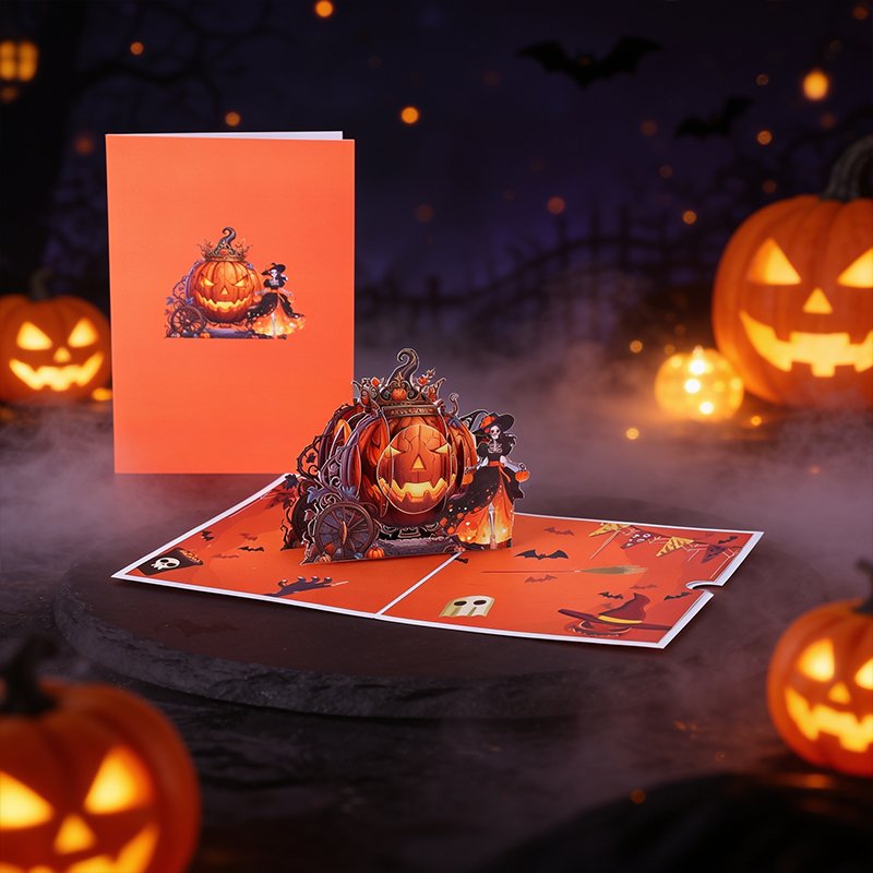 Halloween Pumpkin Car Greeting Card