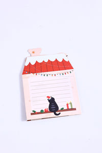 Christmas Tree Kitten Open Door 3D Pop Up Card