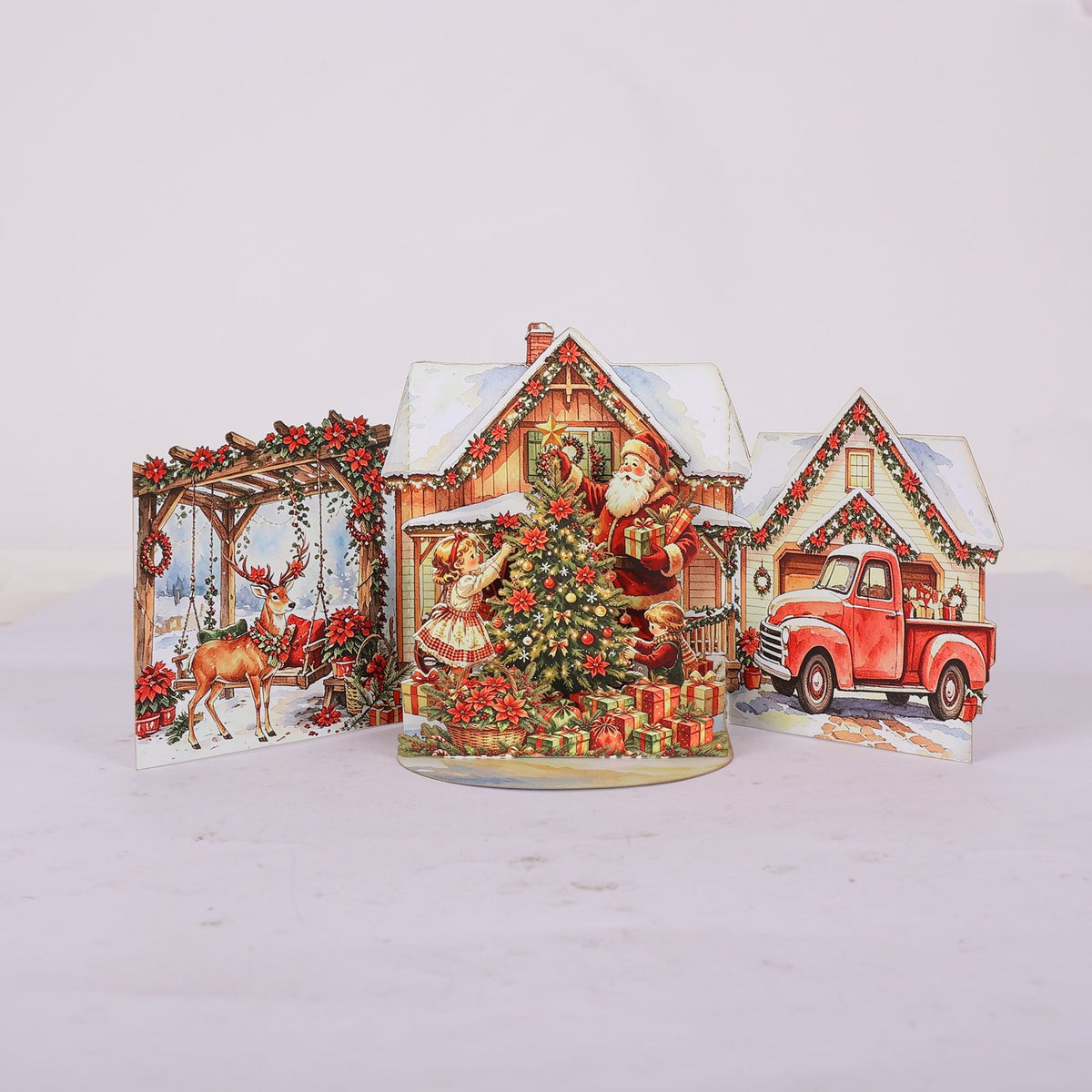 Red Christmas Double Door Pop Up Card