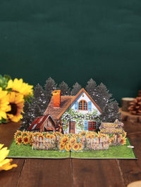 Sunflower Cottage 3D Pop Up Card