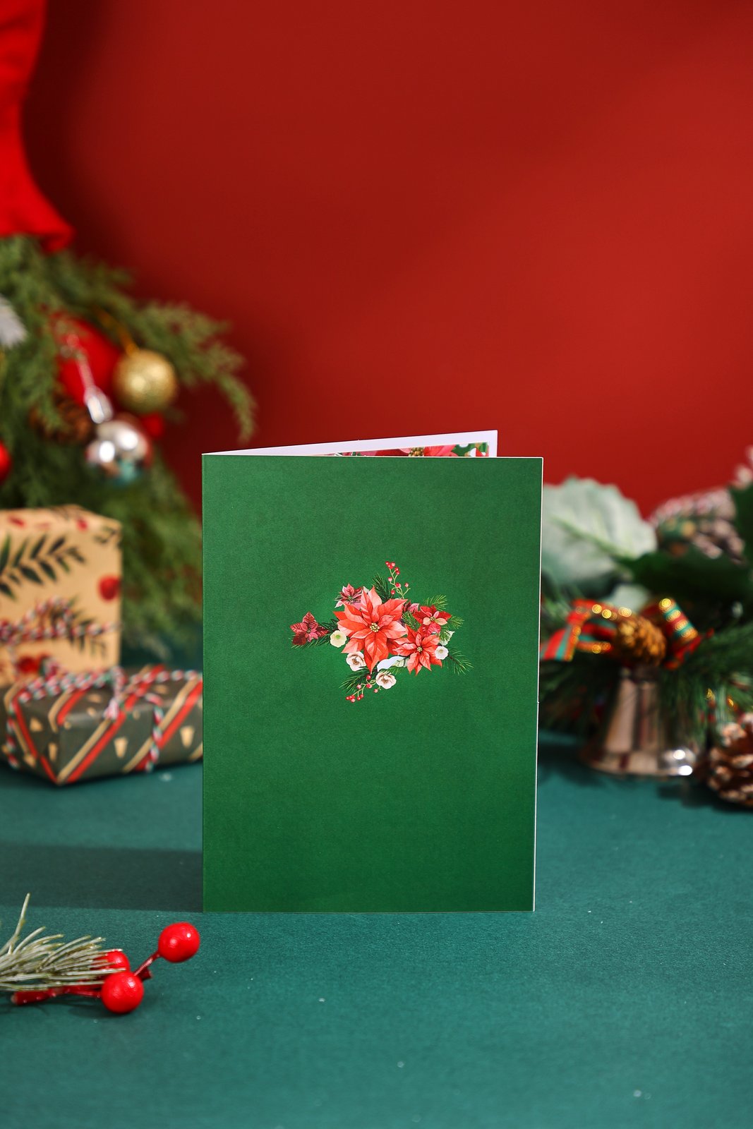 Poinsettia 3D Pop Up Card