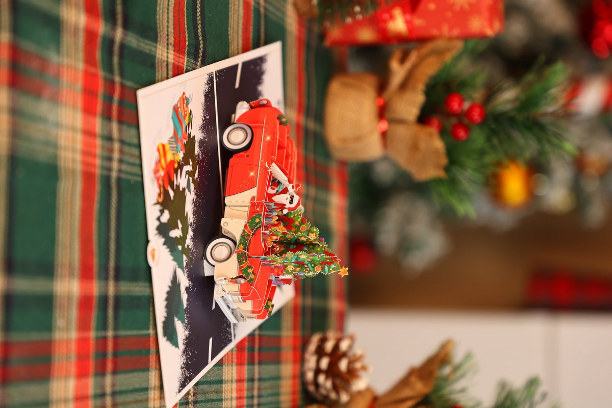 Christmas Vintage Sports Car Greeting Card