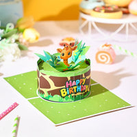 Giraffe Birthday Flip Pop Up Card