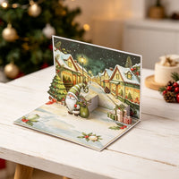 Green Christmas Gnome Greeting Card