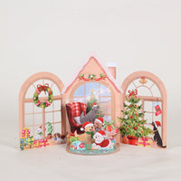 Christmas Cottage Window Scene 3D Pop Up Card