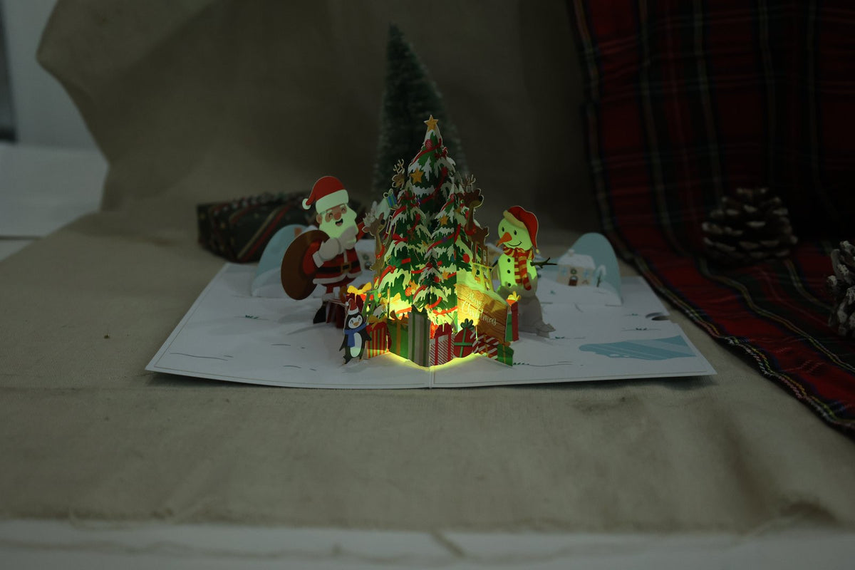 Christmas LED Light Christmas Tree Pop Up Card