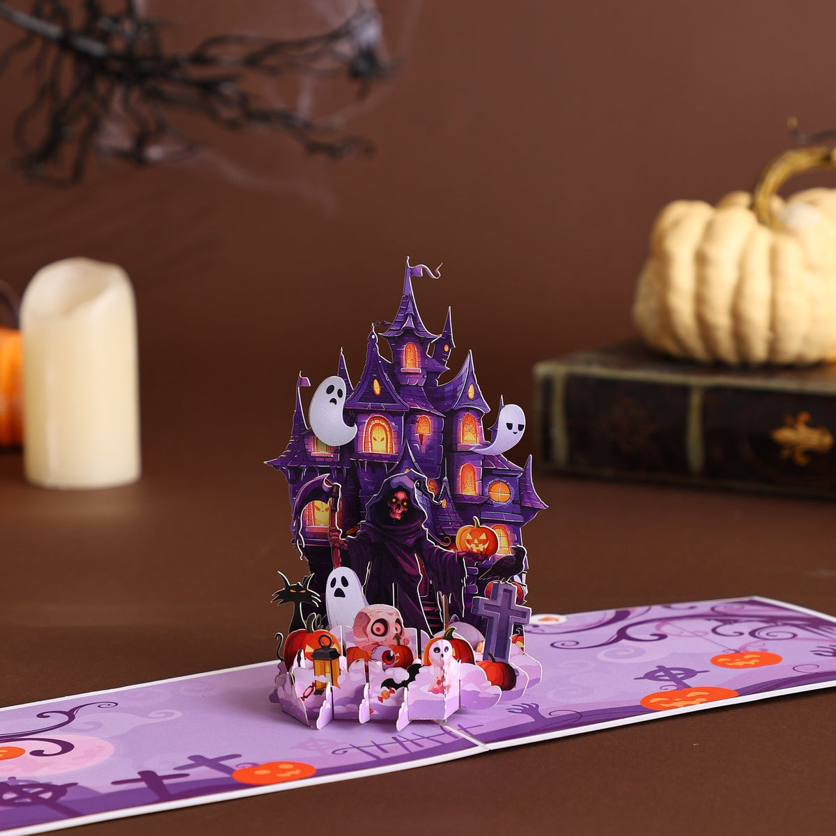 Grim Reaper Castle Greeting Card