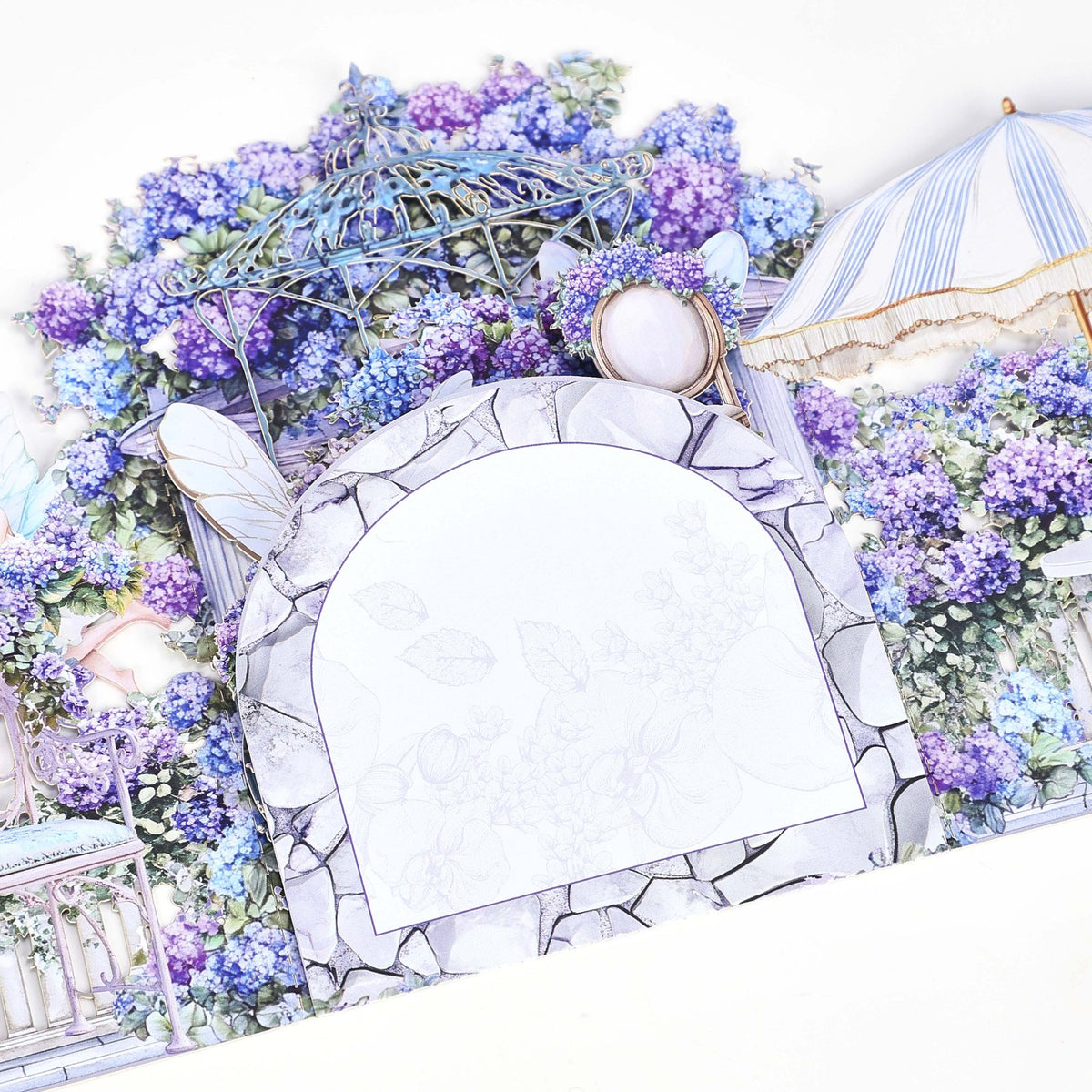 Hydrangea Fairy Double Door Pop Up Card