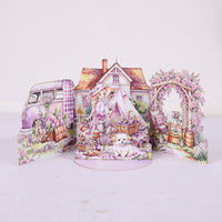 Girl Purple Camping Double Door Pop Up Card