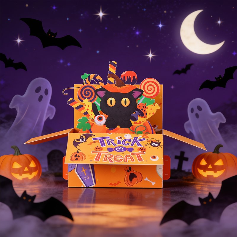 Halloween Cat Pop Up Box Card