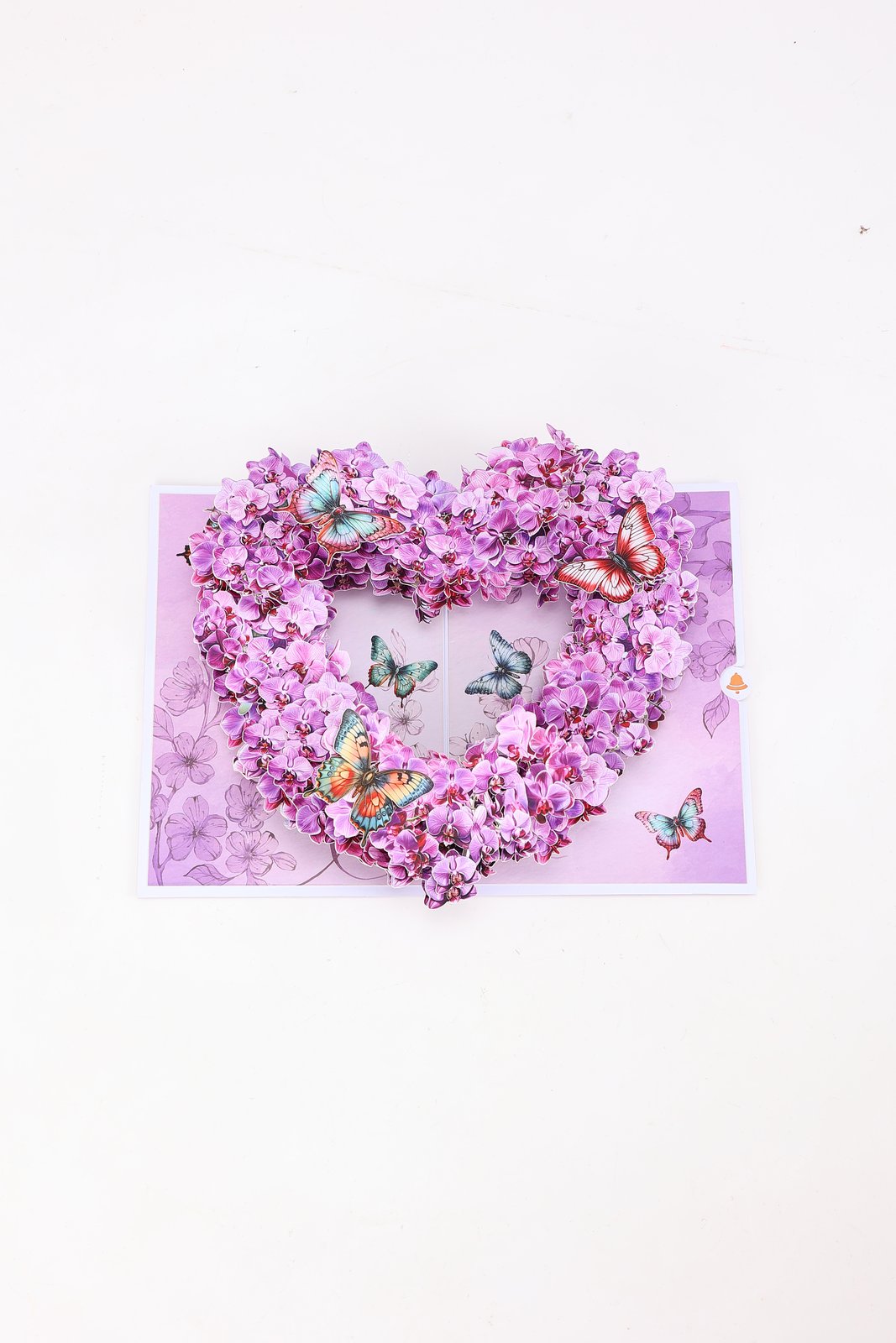 Heart Orchid Butterfly Cluster Greeting Card
