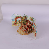 Christmas Beach Double Door Pop Up Card