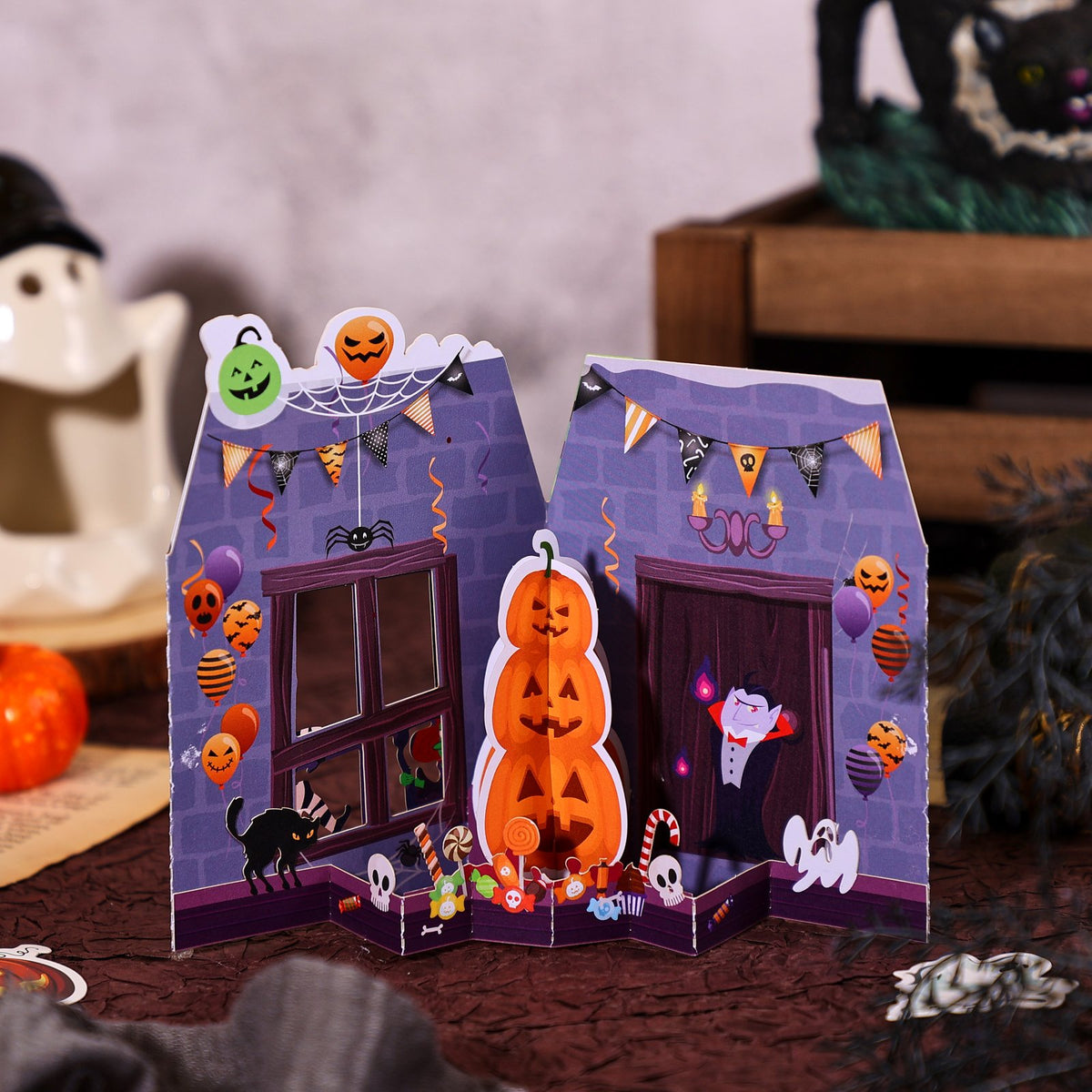 Halloween Pumpkin Open Door Card