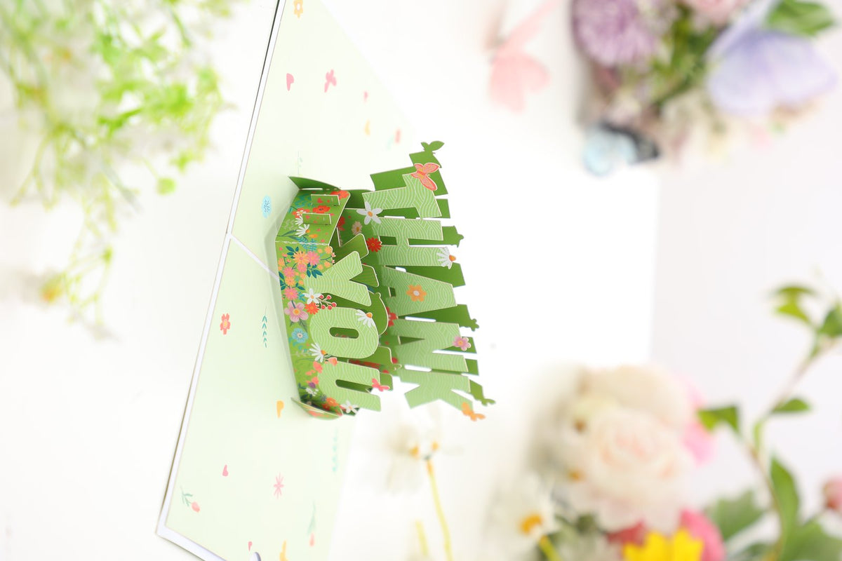 Green Thank You Flip Pop Up Card