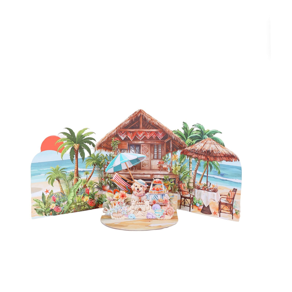 Tropical Beach Flip Pop Up Card
