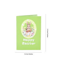 Green Bunny Easter Egg Flip Pop Up Card