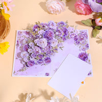 Purple Peony Floral Branch Greeting Card