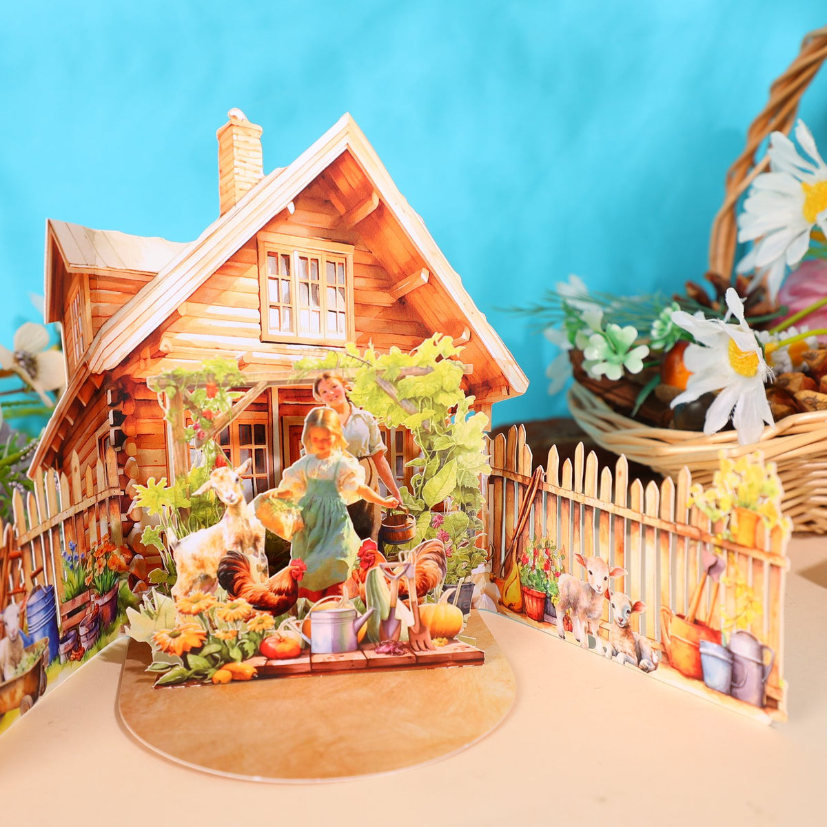 Europe Countryside Life Double Door Pop Up Card