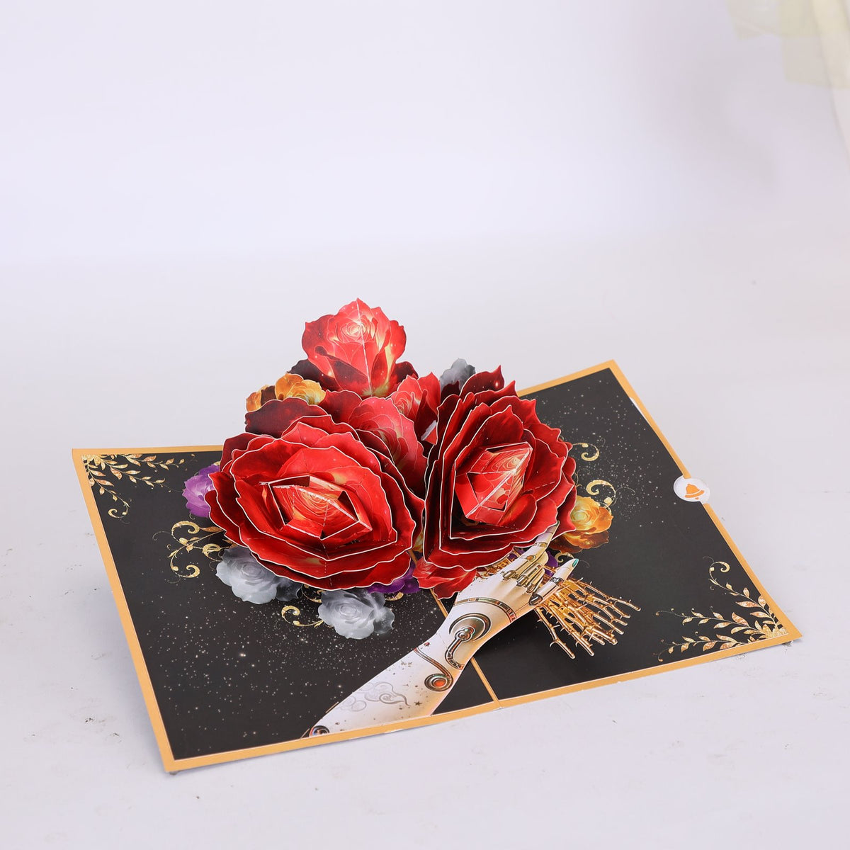 Black Gold Rose 3D Pop Up Card