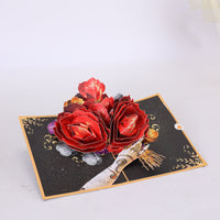 Black Gold Rose 3D Pop Up Card