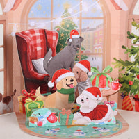 Christmas Cottage Window Scene 3D Pop Up Card