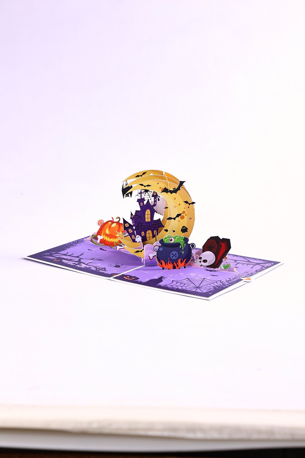 Halloween Crescent Moon Castle 3D Pop Up Card