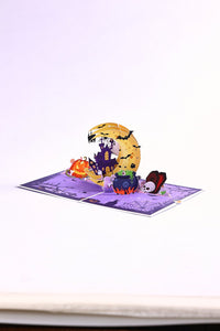 Halloween Crescent Moon Castle 3D Pop Up Card