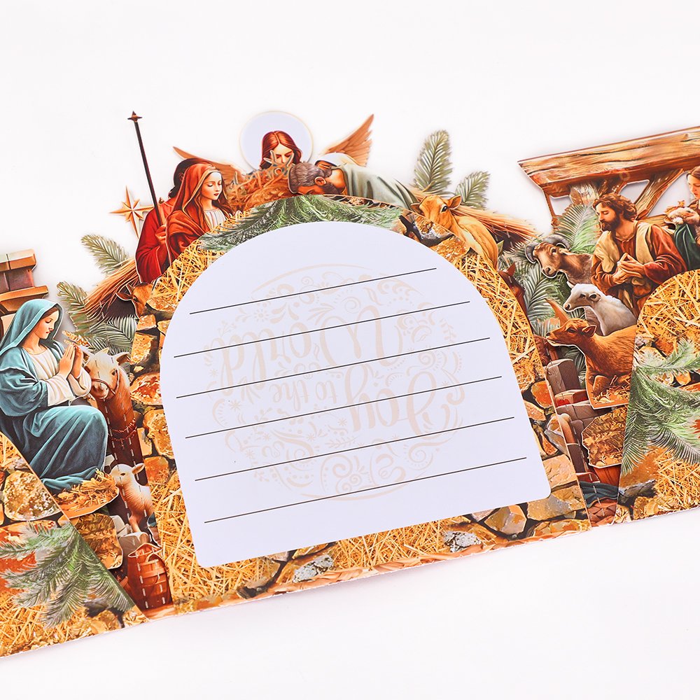 Palm Nativity Manger 3D Pop Up Card