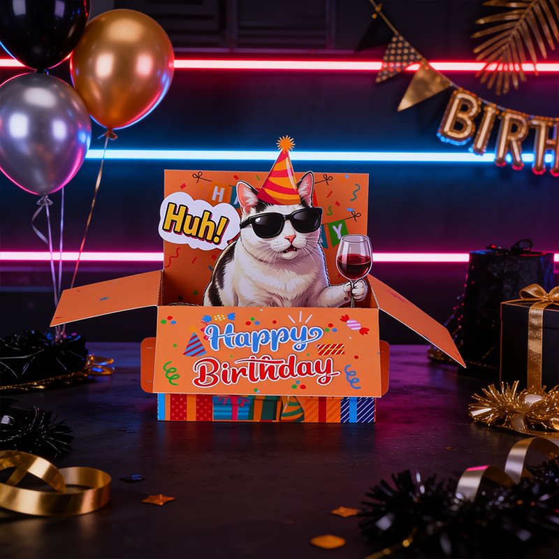 Cat Birthday Greeting Card
