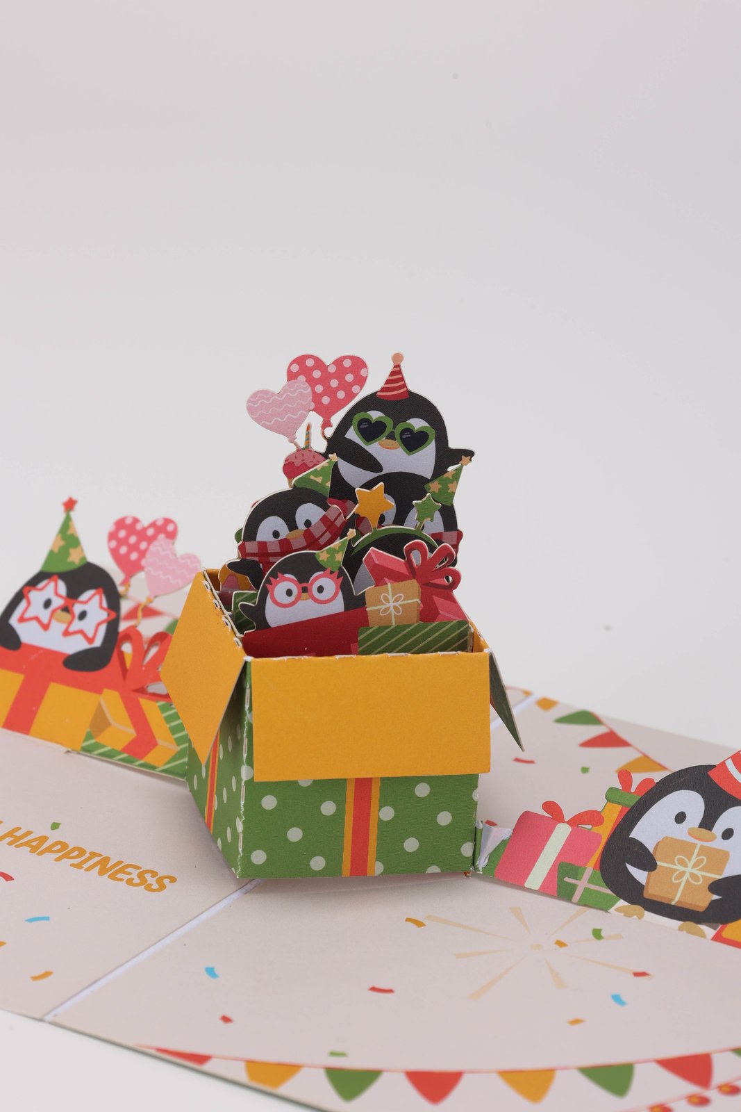 Penguin Celebration Happy Birthday Greeting Card