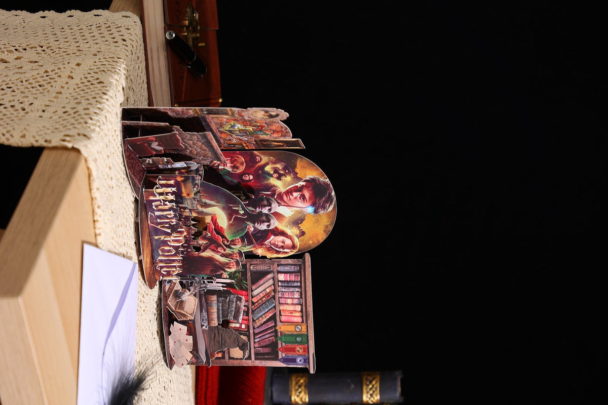 Vintage Fireplace Flip Pop Up Card