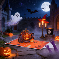 Halloween Pumpkin Car Greeting Card