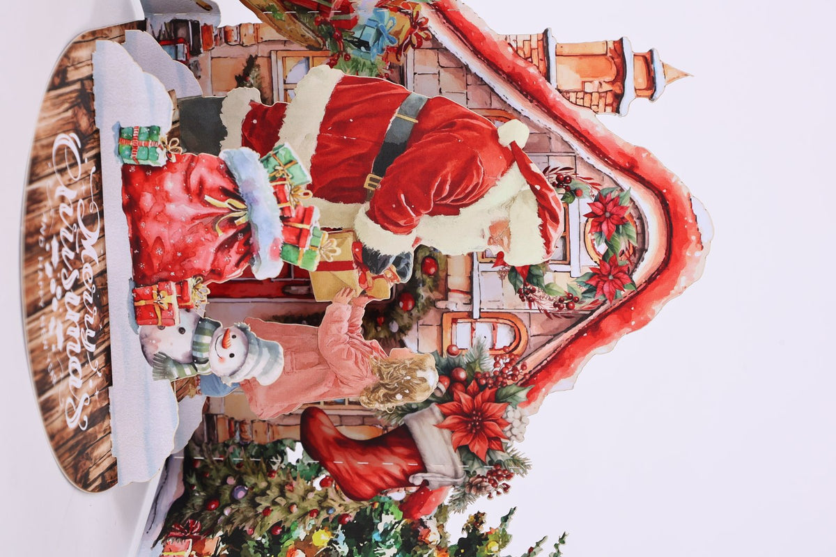 Santa Claus Reindeer 3D Pop Up Card