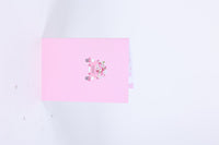 Pink Daisy Flower Cart 3D Pop Up Card