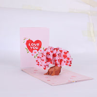 Pink Heart Tree Greeting Card