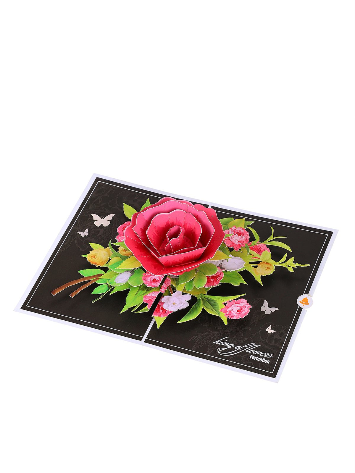 Elegant Peony Flower Floral Branch 3D Pop Up Card