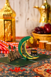 Mecca Kaaba Moon Greeting Card