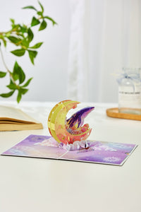 Moon Whale 3D Pop Up Card